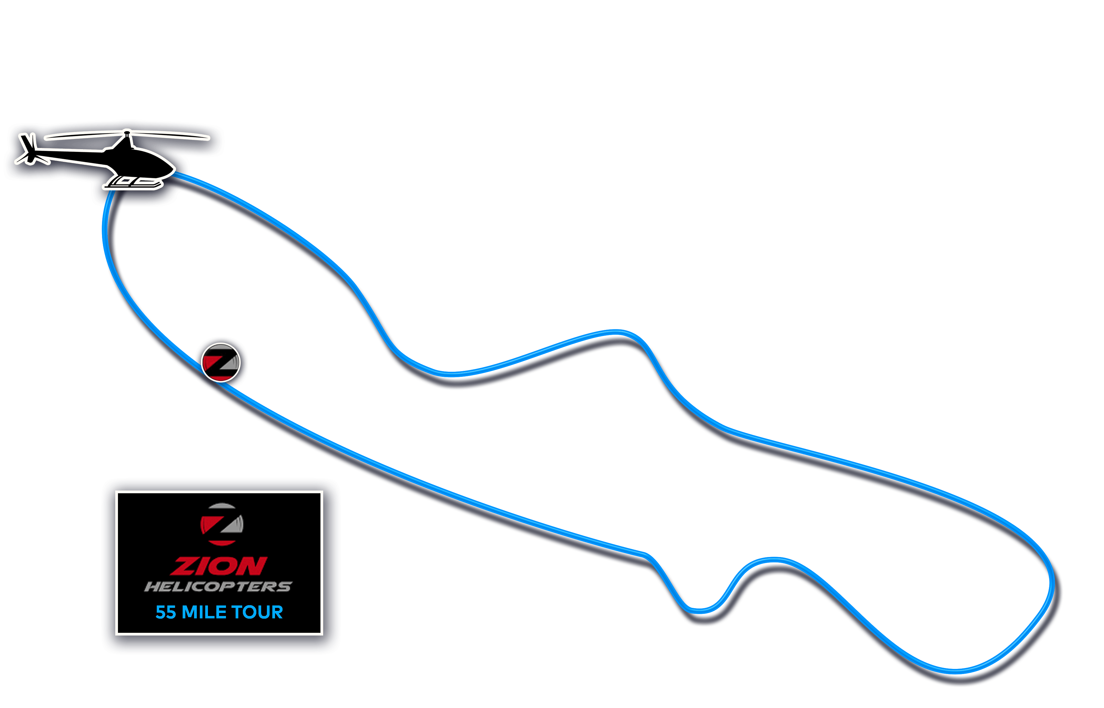 Zion Popular 55 Mile Tour Map